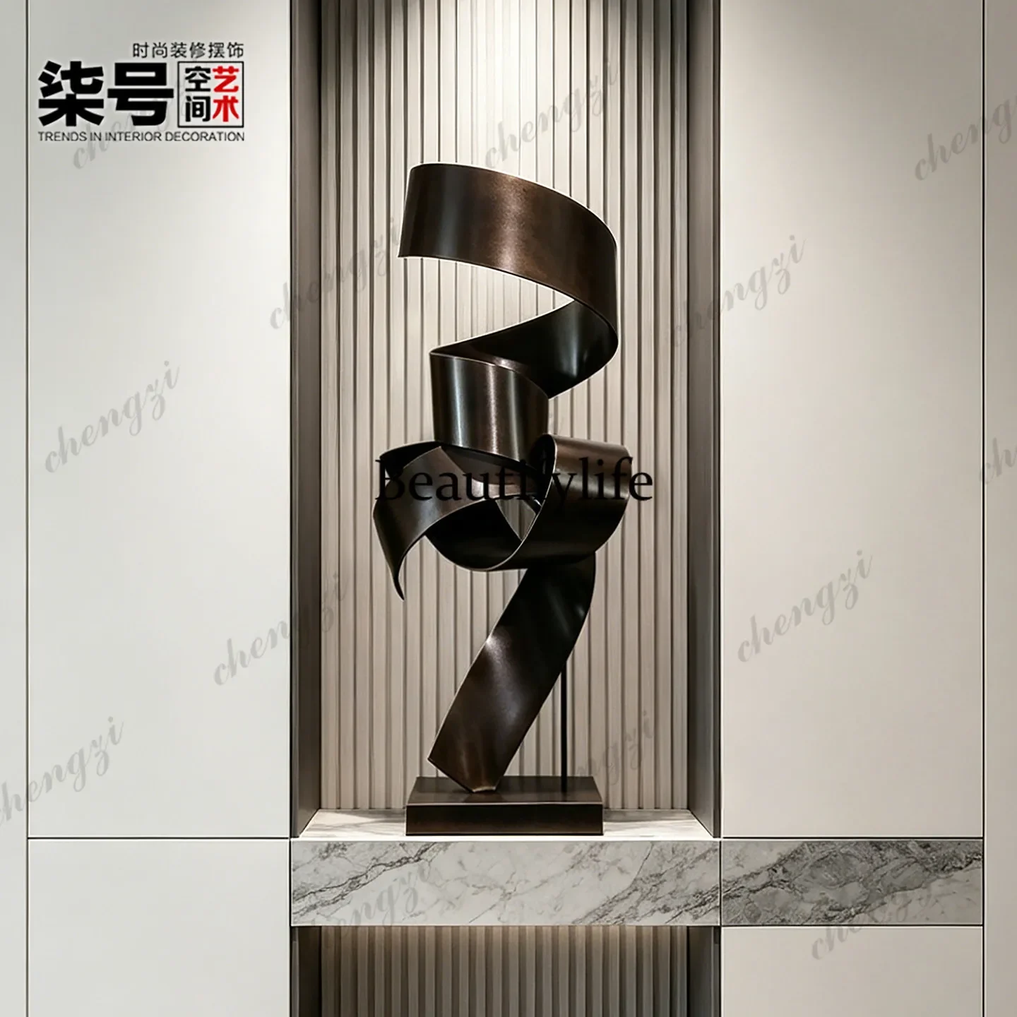 Hotel Lobby Abstract Sculpture Ornament Sales Office Iron Art Hall Villa Entrance Floor Soft Decoration Artwork
