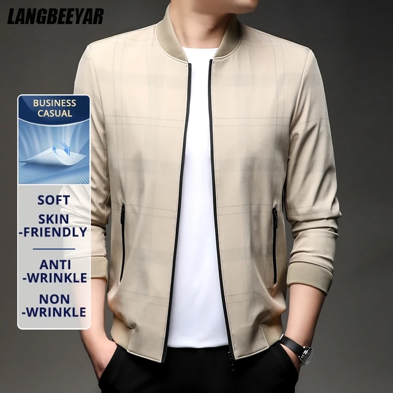 

Premium Softshell Baseball Collar Men Sports Outdoor Jacket Spring Fall Windbreaker Casual Lightweight Coats Outwear