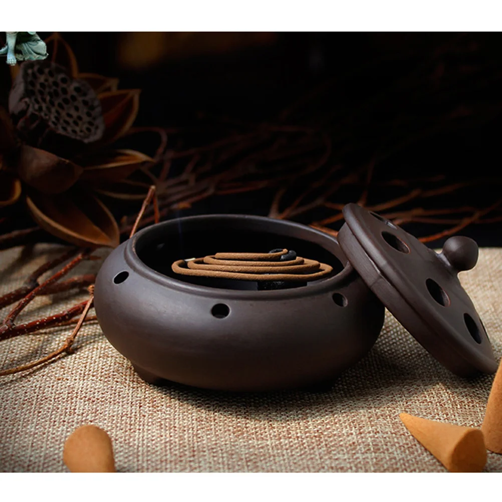 

Incense Burner Holder 9.5x7cm Unique Design for Cone Coil Incense Ash Tray Decor Study Living