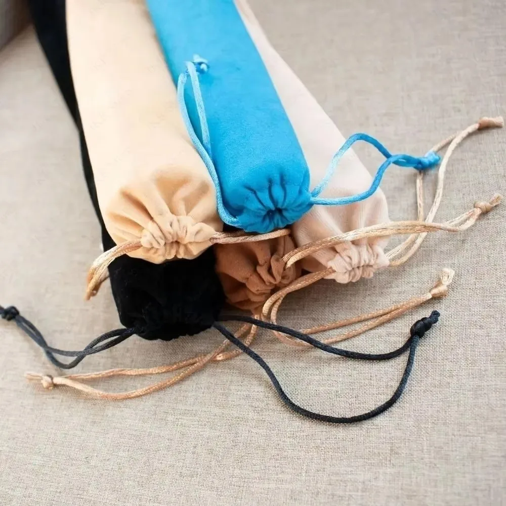 Vintage Velvet Cloth Folding Hand Fan Bag Packing Bag Fan Storage Gift Bag Brush Holder Calligraphy Brush Bag For Brush Painting