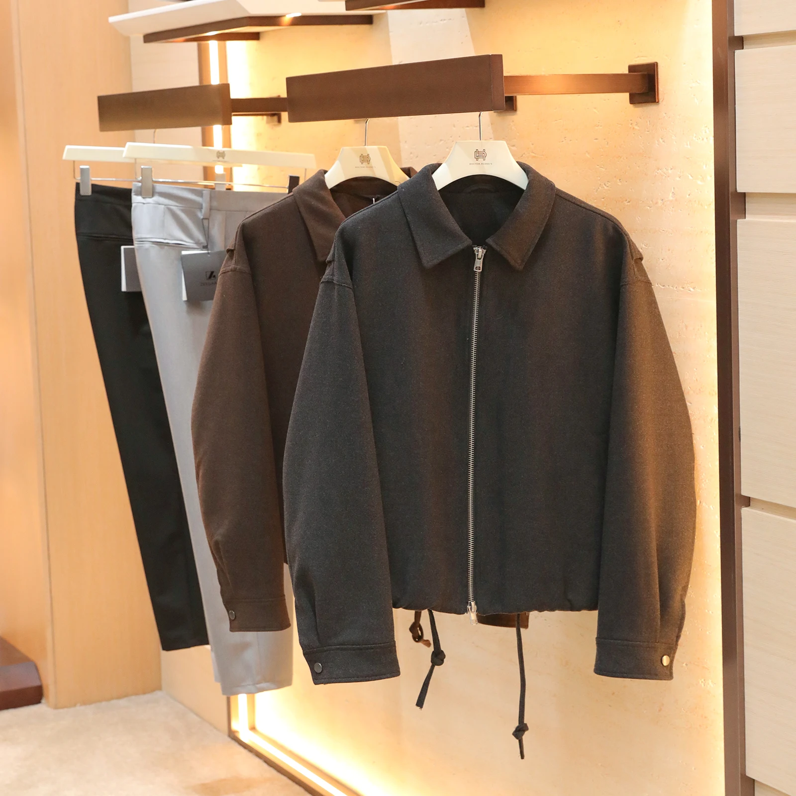 

Мужское деловое повседневное полушерстяное пальто с отложным воротником, свободная посадка, повседневная одежда, Thiened, полиэстер, нейлон, спандекс