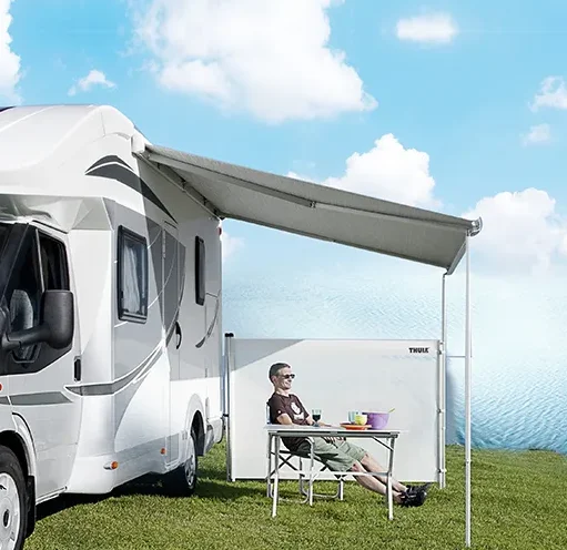 

RV Caravan Motorhome Manual Control Vinyl Awning