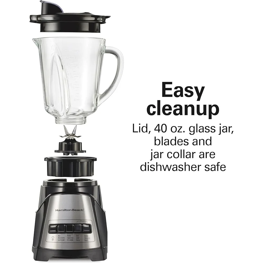 خلاط عصائر موجة 700 وات، برطمان زجاجي 40 أونصة، 12 وظيفة، سحق الثلج، هريس المشروبات المجمدة