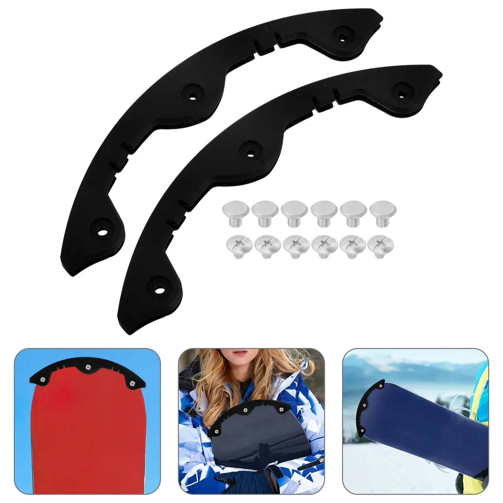 

3Pcs Snowboard Edge Guard Anti-Collision Strip Rounded Arc Shape Ski Board Deck Protector Impact Damage Prevention Snowboard