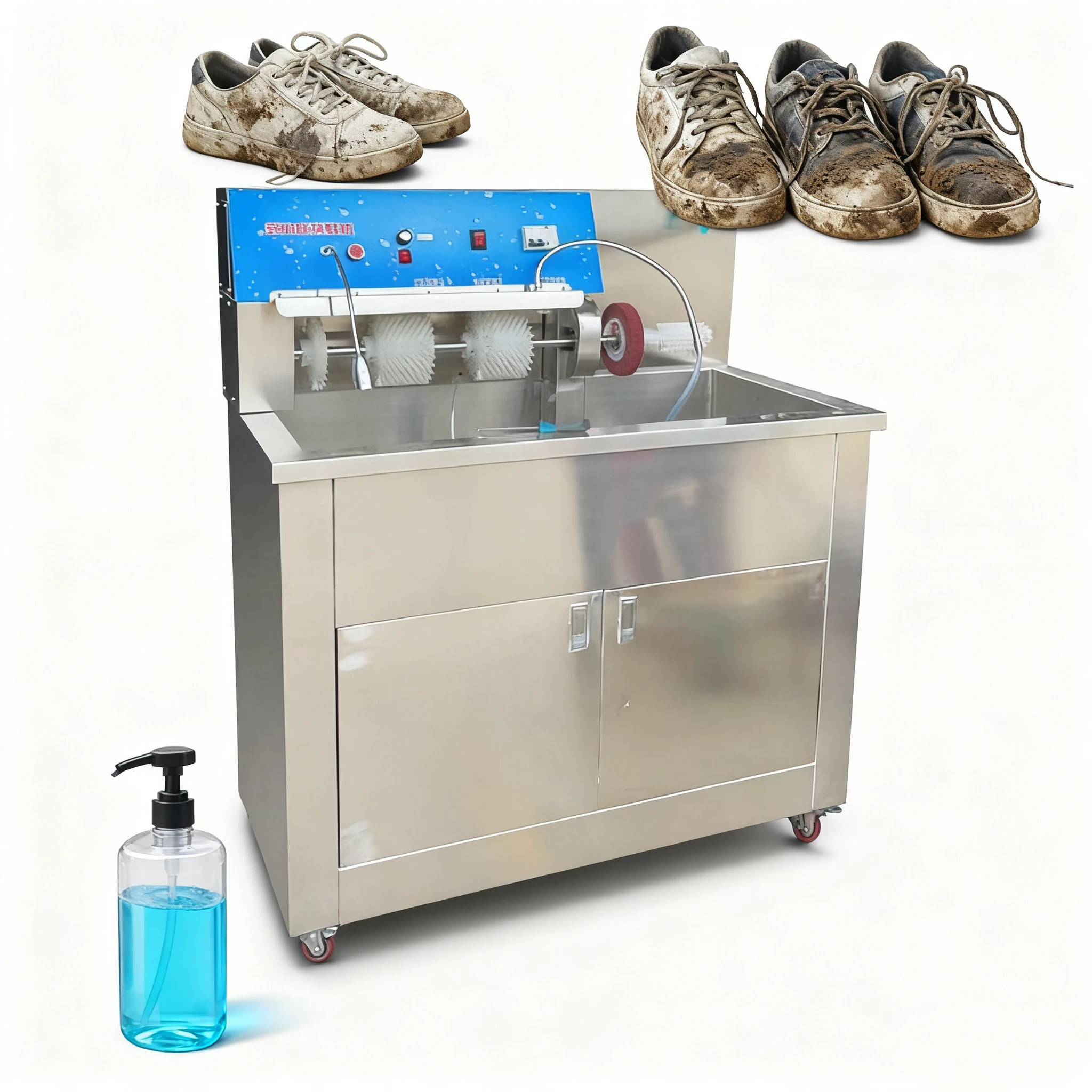 

Commercial Shoes Sole Cleaning Machine Shoe Washer and Dryer With Steam Sneaker Brush Equipment Used for Washing Shop
