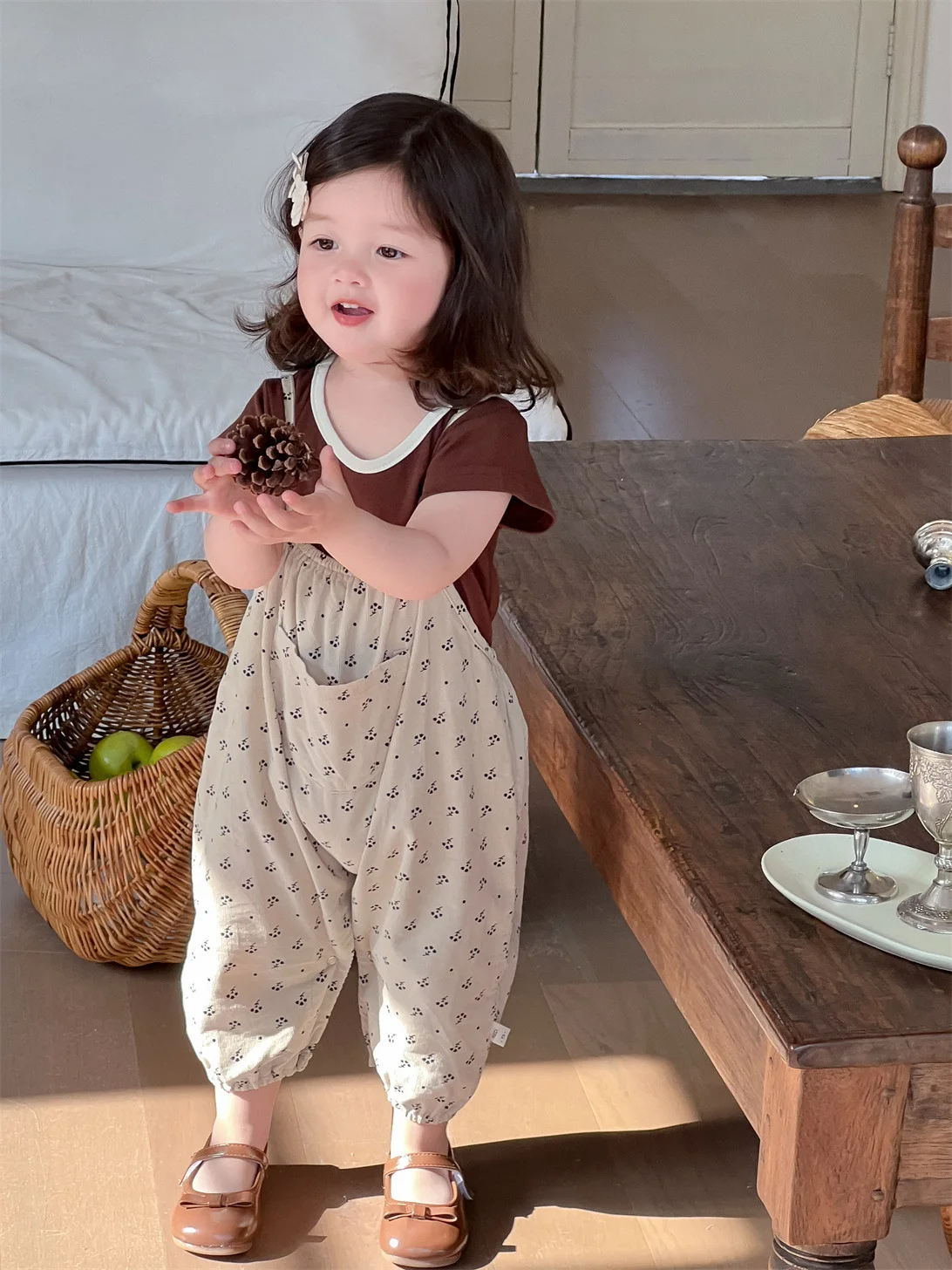 

2025 Summer New Baby Sleeveless Sling Romper Cotton Breathable Girls Loose Overalls Infant Toddler Cute Floral Jumpsuit 0-24M