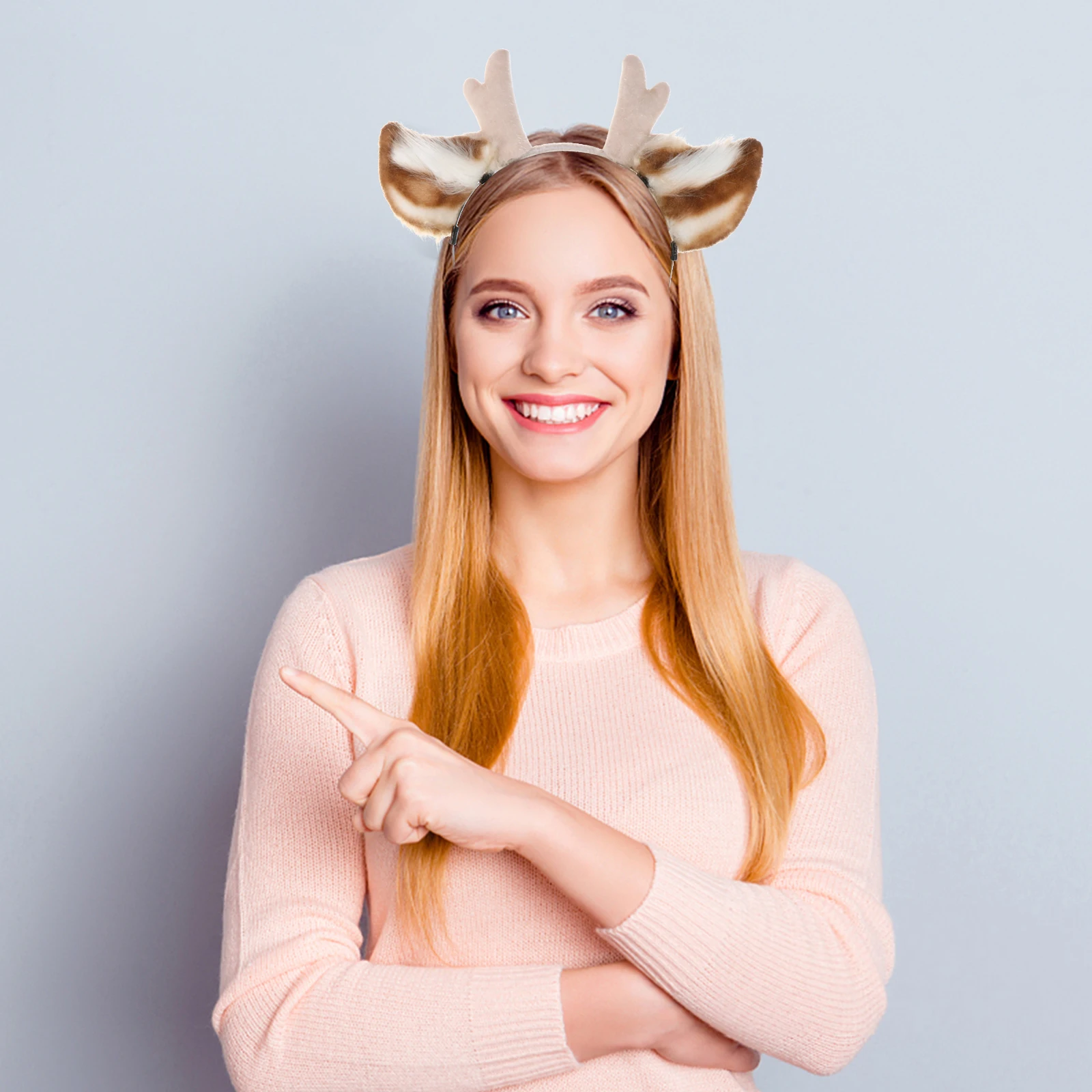 

1Pcs Antler Hairband Elastic Lovely Design for Halloween Party Christmas School Stage Cosplay Role-Playing Headband