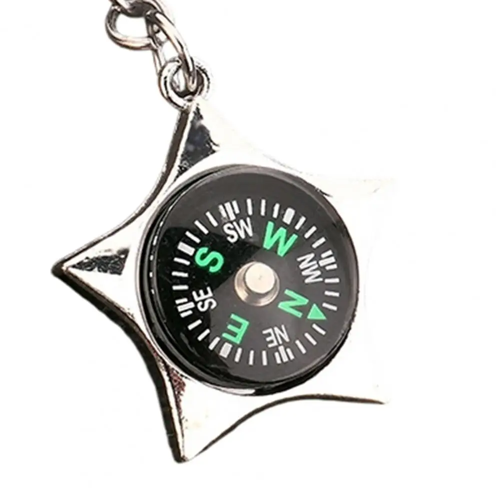 Travel Accessory Keychain Mini Alloy Compass Keychain for Hiking Outdoor Camping Backpack Charm Durable Bag for Adventurers