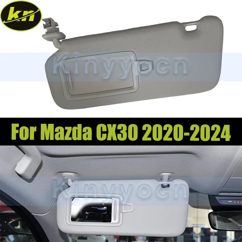 Car Inner Sun Visor For Mazda CX30 2020-2024 Side Shade Sunvisor With Mirror Sunshade Cover Shade Sun Visor