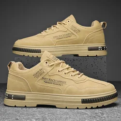 Men's Spring Breathable Vulcanzed Shoes Non-slip Waterproof Wear-resistant Casual Shoes Men's Black Casual Sneakers Work Shoes