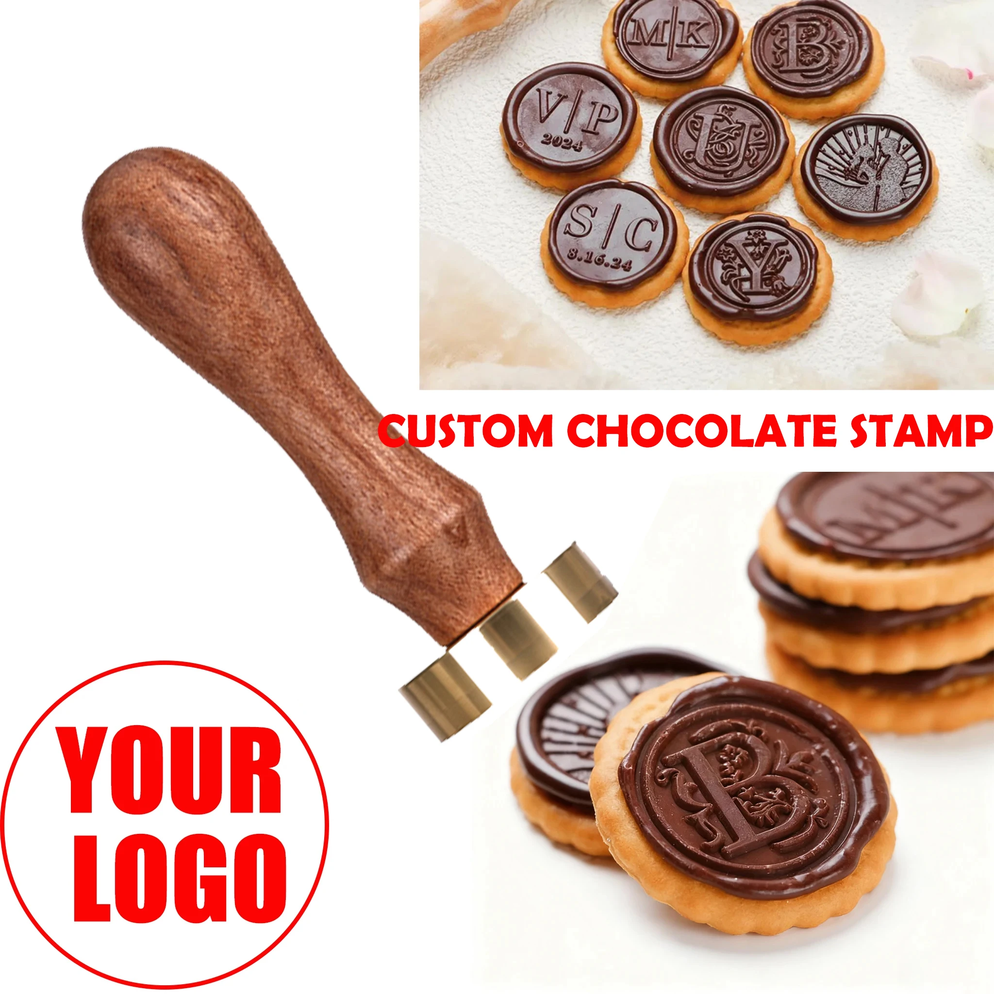 

Custom Chocolate Stamp Personalized Logo Design Chocolate Seal Customization Sealing Wax Stamp for Wedding Party Birthday Gift