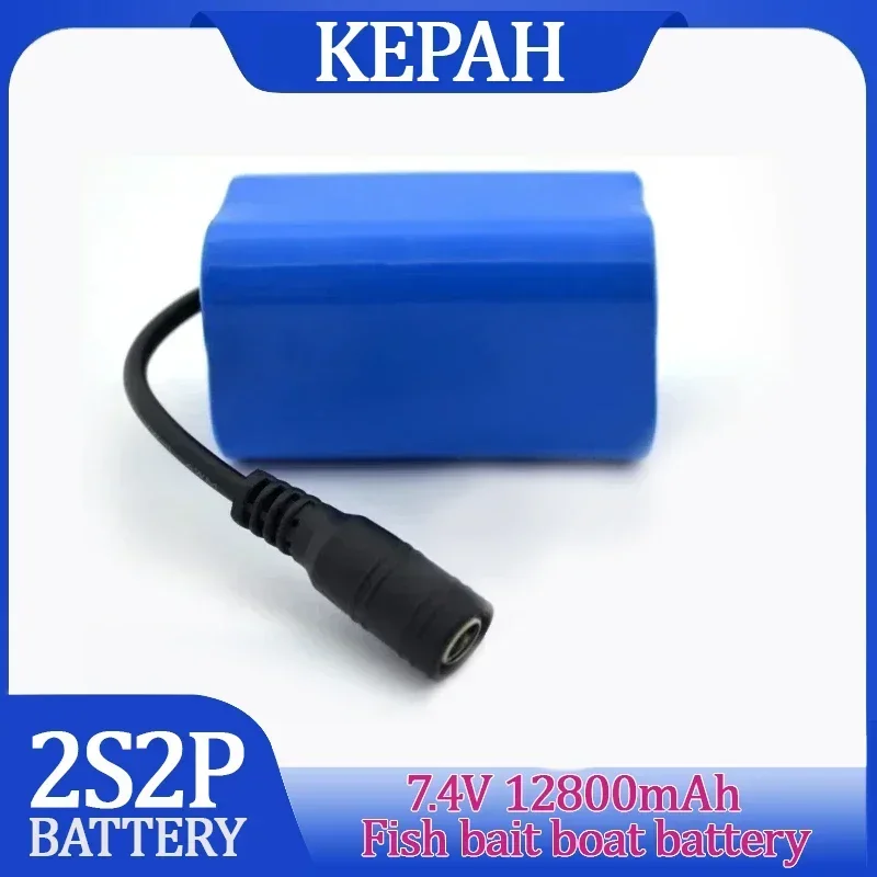 2024 Nieuwe afstandsbediening visaasbootbatterij, 7,4 V, 12800 mAh, T 1882011 -5, T888, V007, H18, C 1818650   Lithium-ionbatterijpakket