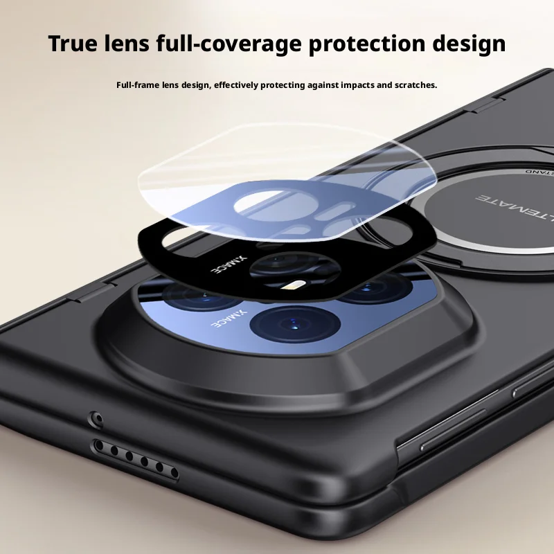 For Huawei Mate X7 X6 X5 Case Skin Friendly 360° Rotating Stand Magnetic Rebound Wrist Strap with Film Lens Protection Cover view 5