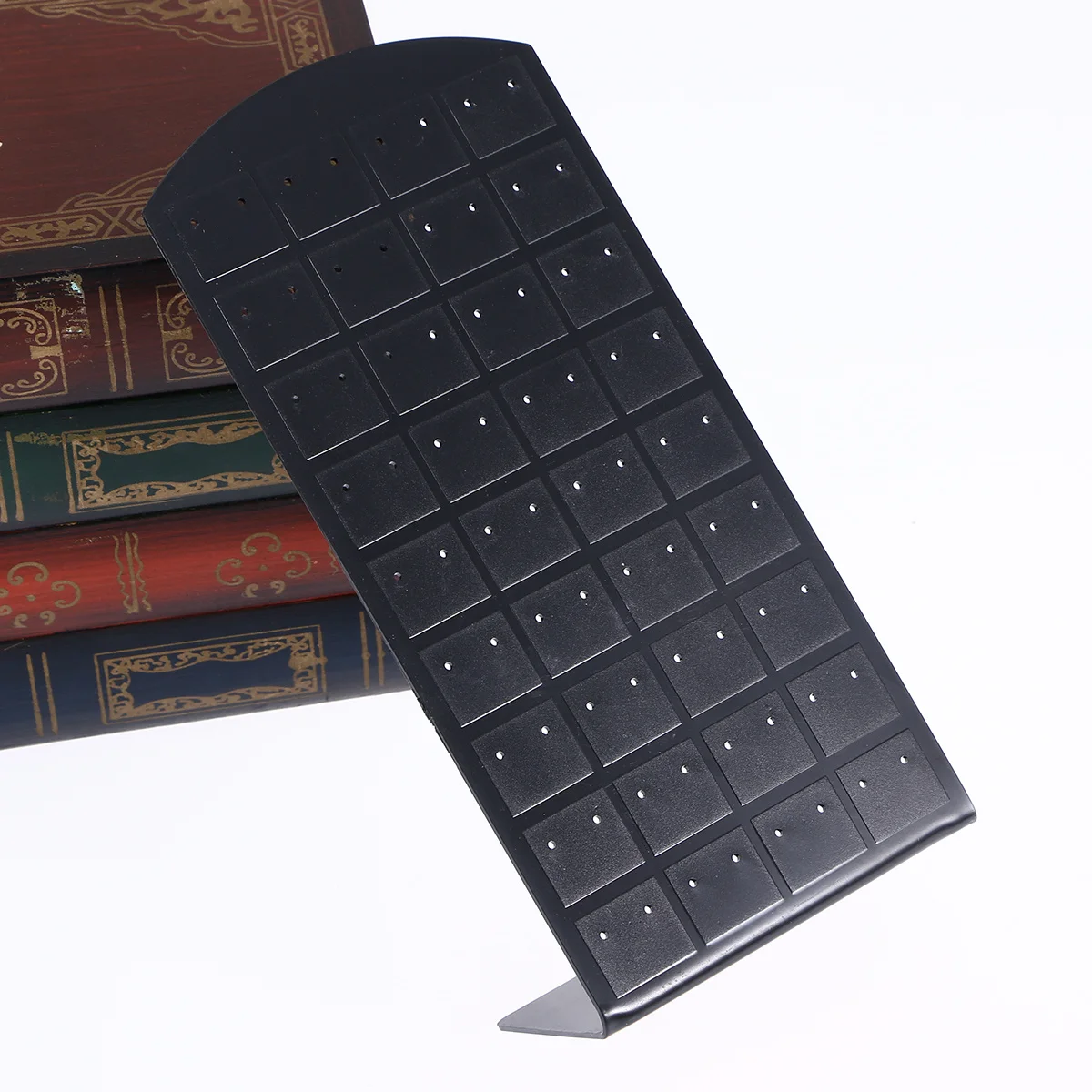 

72 Holes Earrings Display Board Black Acrylic Ear Jewelry Stand Clear Board Organizer for Stud and Dangle Earrings