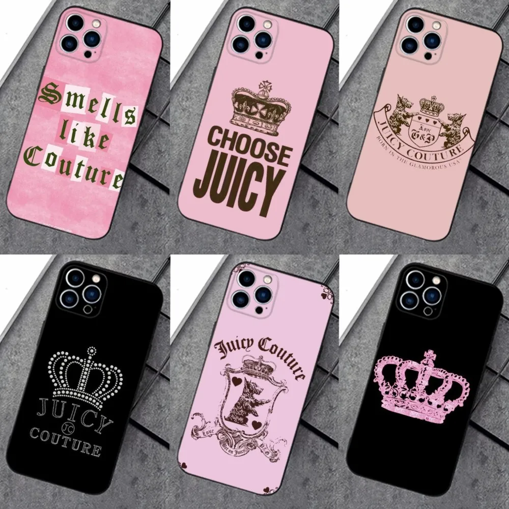 J-Juicy C-Coutures  Phone Case For iPhone 16,15,14,13,12,11 Plus,Pro Max,XS,X,XR,SE,Mini,8,7，Soft Silicone Black Cover