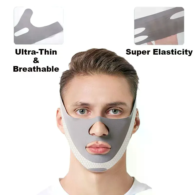 قناع الوجه للذقن المزدوجة، قناع الوجه الرقيق، ضمادة التخسيس، حزام العناية بالبشرة، شكل رفع يقلل من ترقق الوجه للرجال #5