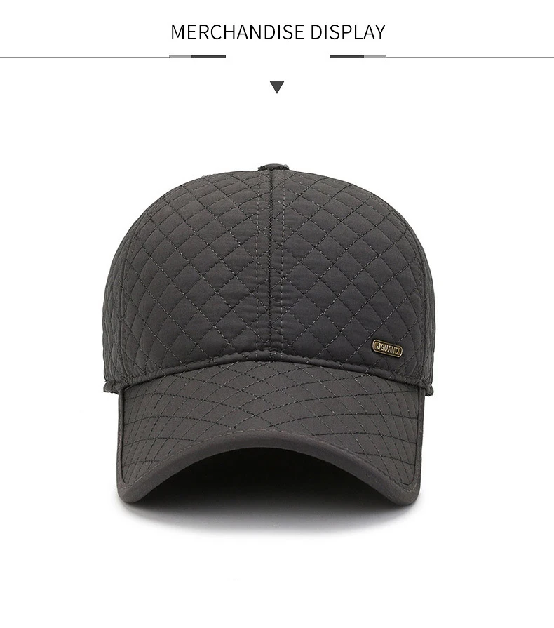 Winter Dicker Baseball Kappe Für Männer Mit Ohrenklappen Warm Halten Baumwolle Snapback Kappe Männlichen Vater Hut Ohr Schutz Casquette – Detail 3