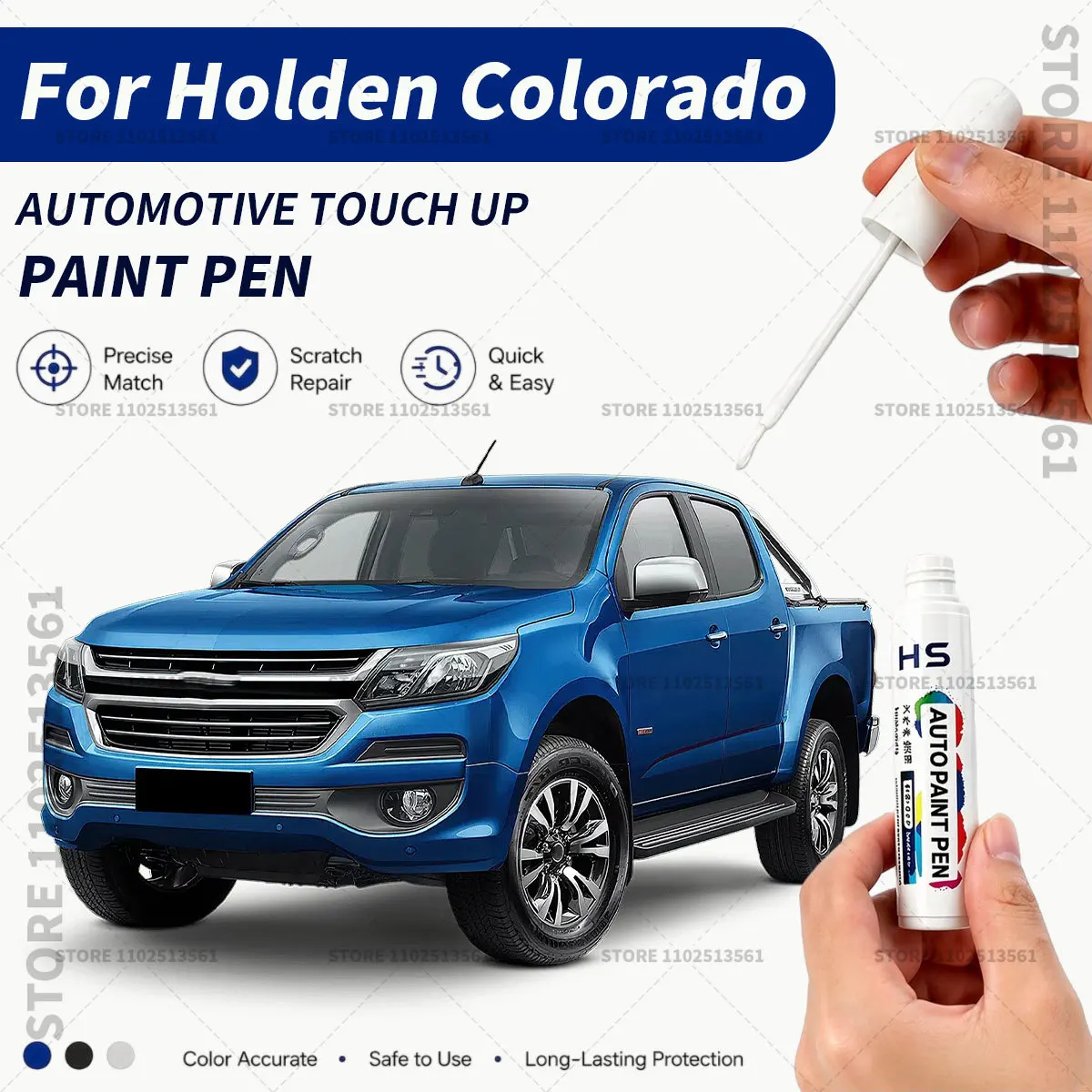 Car Touch Up Paint Pen Scratch Chip Repair Paint For Holden Colorado PoweR Blue Mineral Black Nitrate Silver Summit White Orange