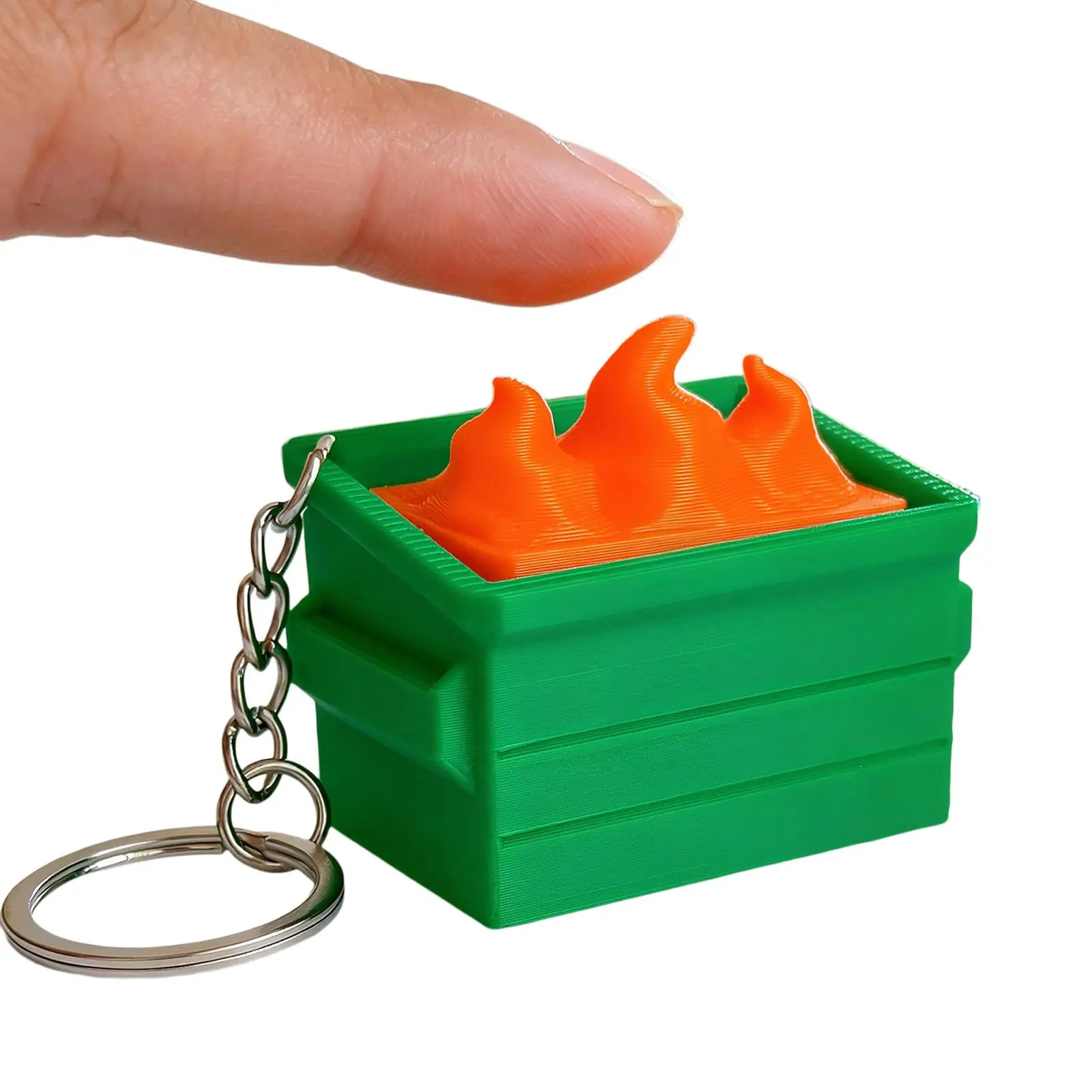 Fidget Keychain 3D Printed Flame Relief Small Portable Sensory Toys Key Holder Pendant Fidget Clicker for Women Men Kids Home