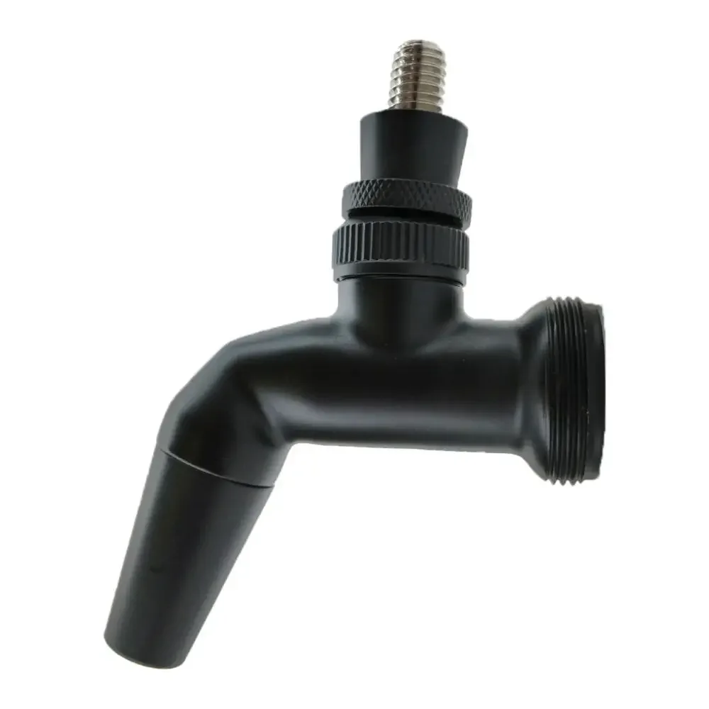 KegLand NukaTap Stainless Steel Black Painted Faucet for Beer Home Brewing Appliance with Free Plastic Handle