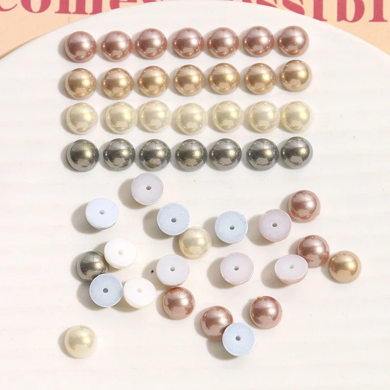 

Wholesale 500pcs/lot 8mm color print geometry rounds shape acrylic cabochon beads diy jewelry garment hair accessory