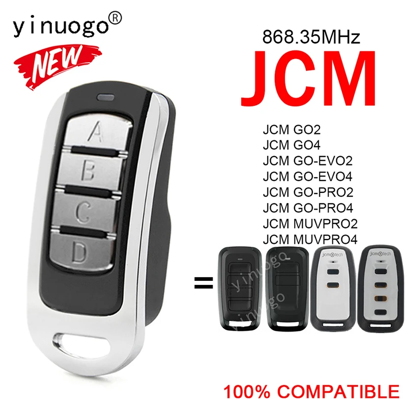 For JCM GO 4 2 EVO2 EVO4 PRO2 PRO4 MUVPRO2 MUVPRO4 Garage Door / Gate Remote Control 4 in 1 868.35MHz JCM Remote Control