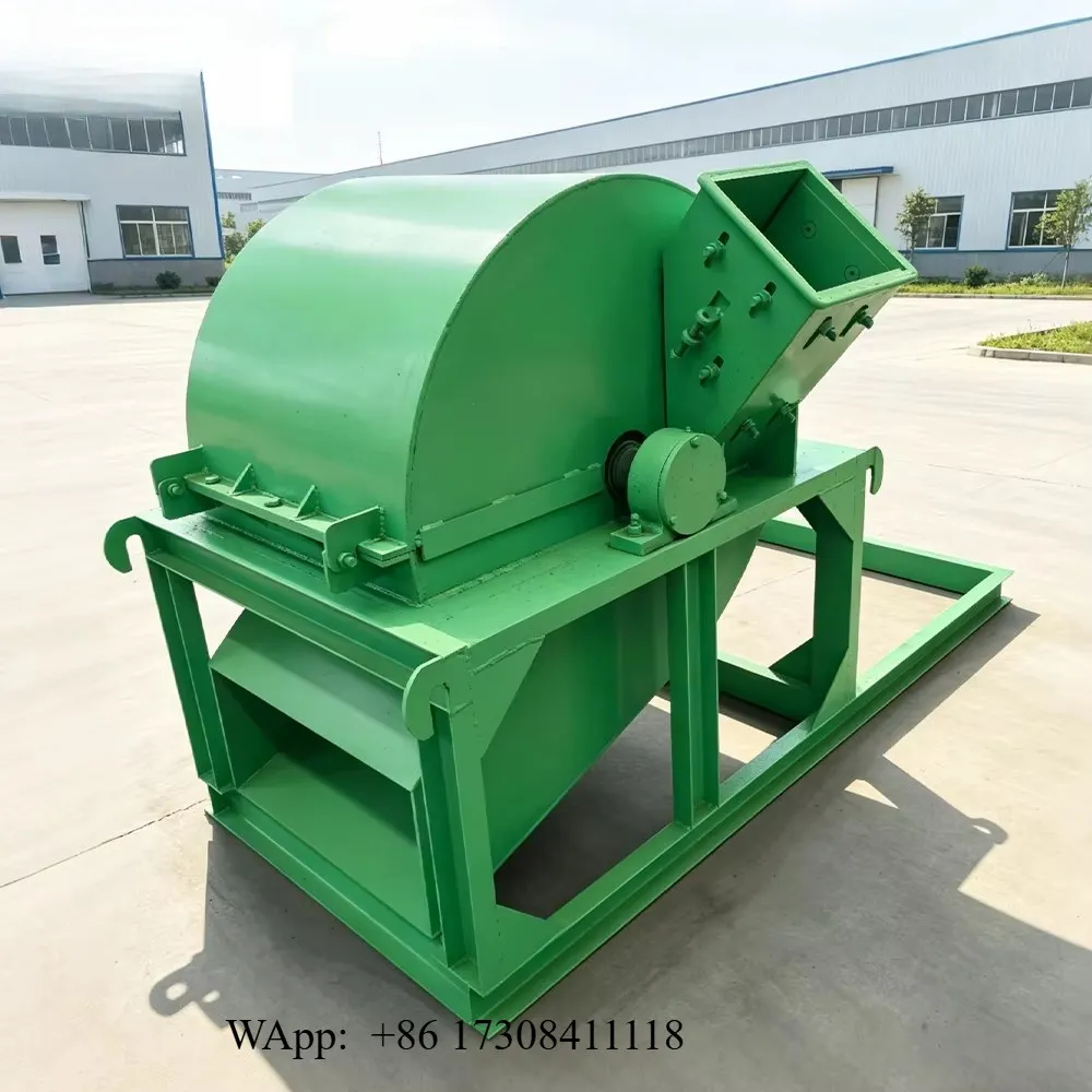 Wood Crushing Machine for Logs Branches Bamboo and Scrap Wood with Adjustable Screen Size Options