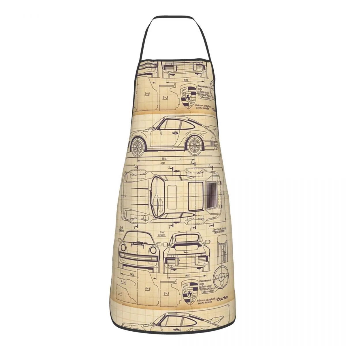 911 930 Blueprint Apron Chef Cooking Baking Tablier Sleeveless Bib Kitchen Cleaning Pinafore for Women Men Painting