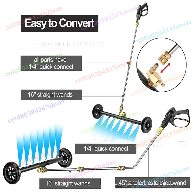 الهيكل السفلي منظف الأسطح مكنسة المياه تحت هيكل السيارة غسيل الأرضيات 1/4 "موصل سريع 24" غسالة الضغط #3
