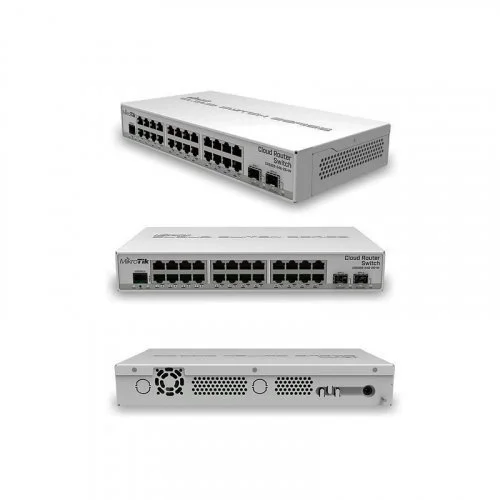 

Mikrotik CRS326-24G-2S+IN 24 Gigabit ports, 2 SFP+ cages and a desktop case RouterOS / SwitchOS