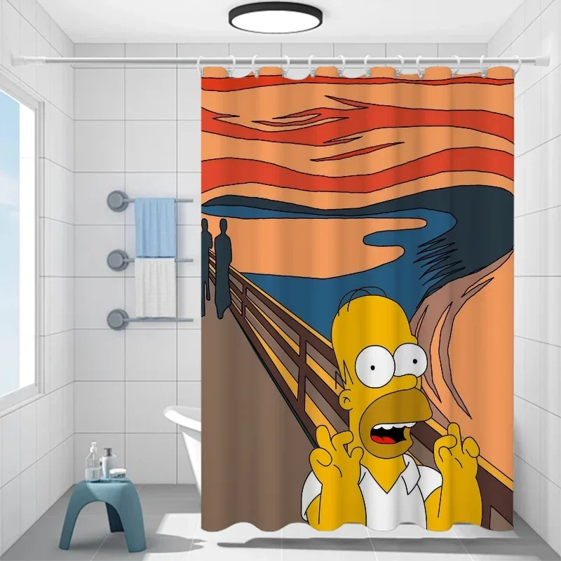 Cartoon Character Shower Curtain - Water-Resistant, Easy to Clean, Adds a Fun and Colorful Touch to Your Bathroom Decor