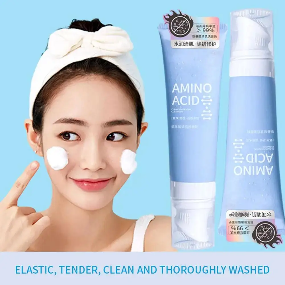 Amino Acid Foam Cleanser Hyaluronic Acid Face Wash For Dry Skin Oil Skin Combination Skin Facial Cleanser 120ml