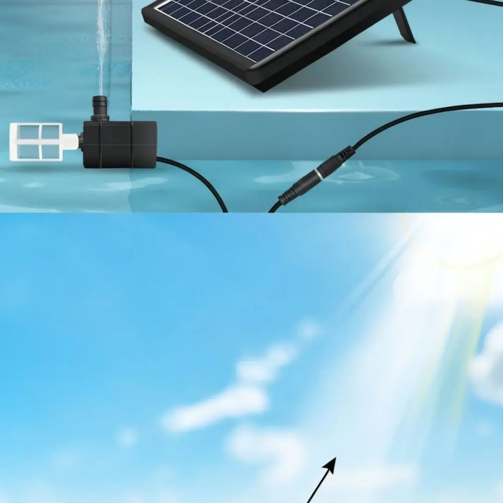 12V Solar Water Pump For Outdoor Pond Fountain Filtration Submersible Pump For Garden Rockery Water Feature Circulation