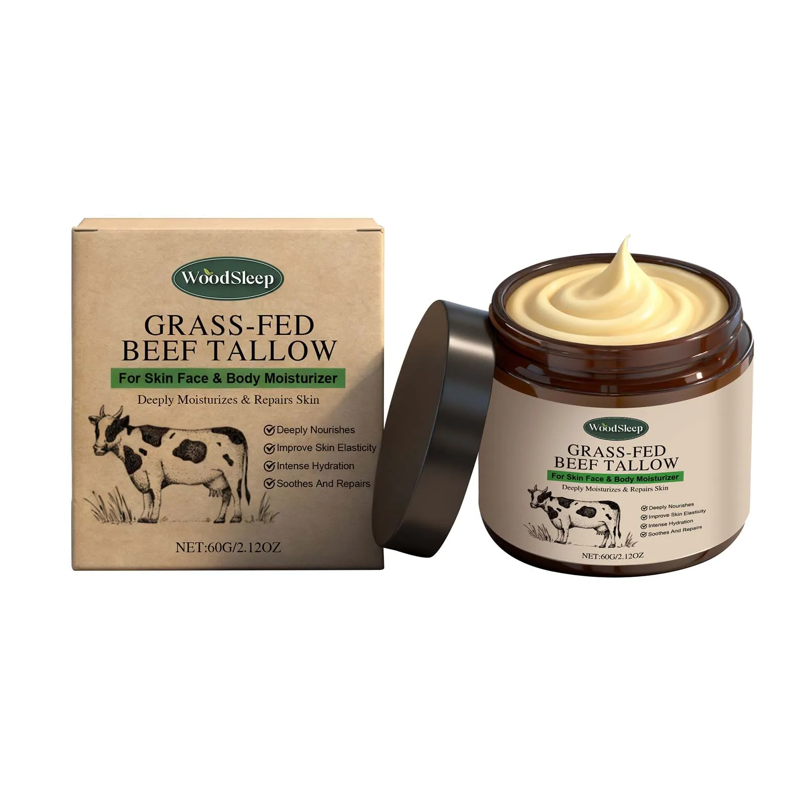 Face Body Massage Tallow Balm Natural Whipped Hydrating Lotion Brightening Skin Oil Control Shrink Pores Firming Lifting Cream