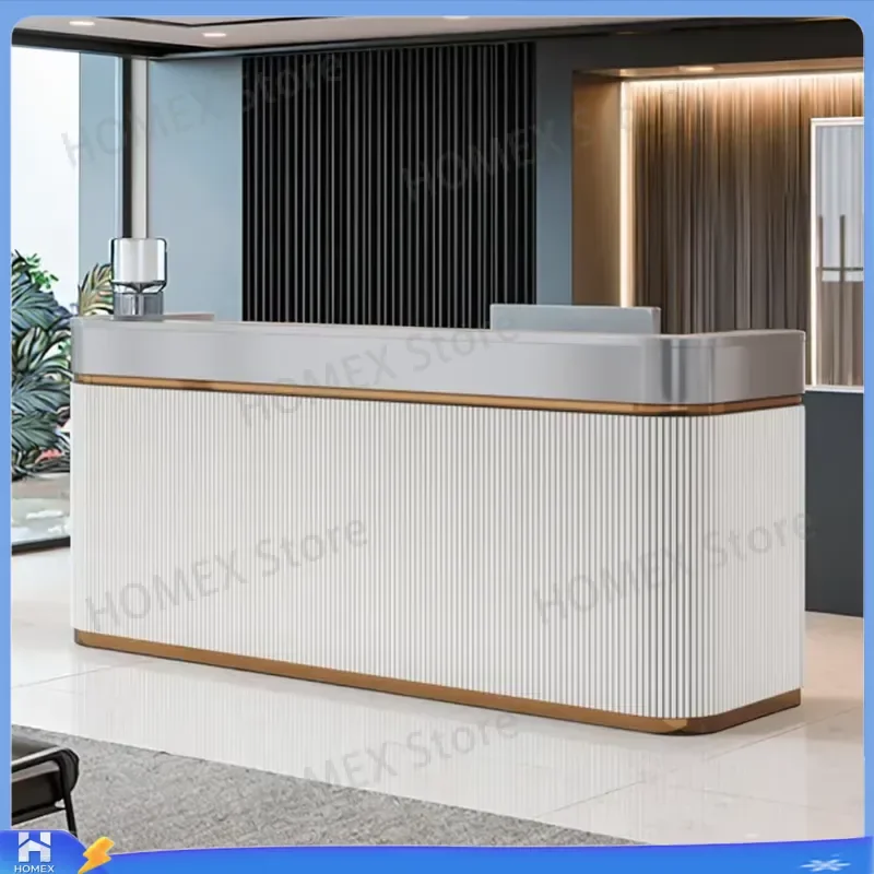 Custom Modern Luxury Reception Desk for Hotel Lobby Office Spa Beauty Salon Checkout Counter High End Front Desk Furniture