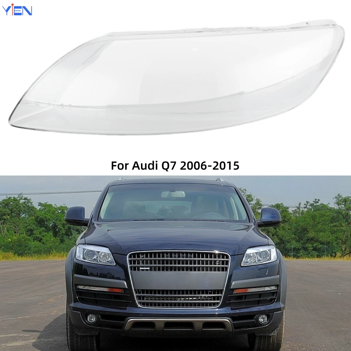 For Audi Q7 2006 2007 2008 2009 2010 2011 2012 2013 2014 2015 Car Front Headlight Lens Lights Cover Headlights Lamp Cover