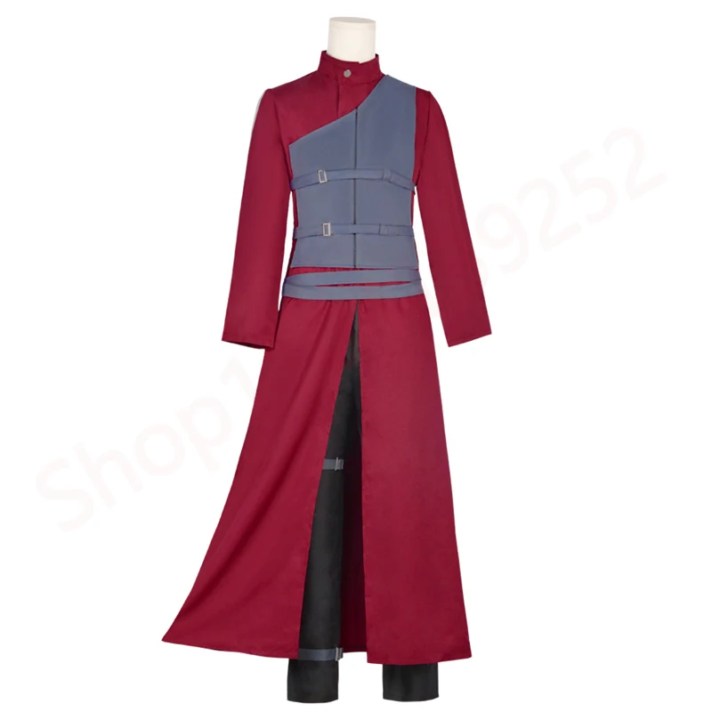 Anime Fünfte Kazekage Gaara Cosplay Kostüm Roten Mantel Weste Hosen Tasche Set Mann Ninja Kleidung Halloween Karneval Männer Cos Kleidung