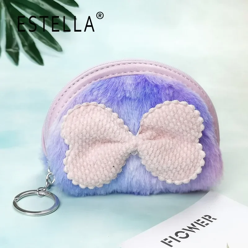 منظم محفظة صغير رائع ومطرز بالزهور وصبغ ربطة عنق من القطيفة على شكل نصف قمر للعملات المعدنية #6