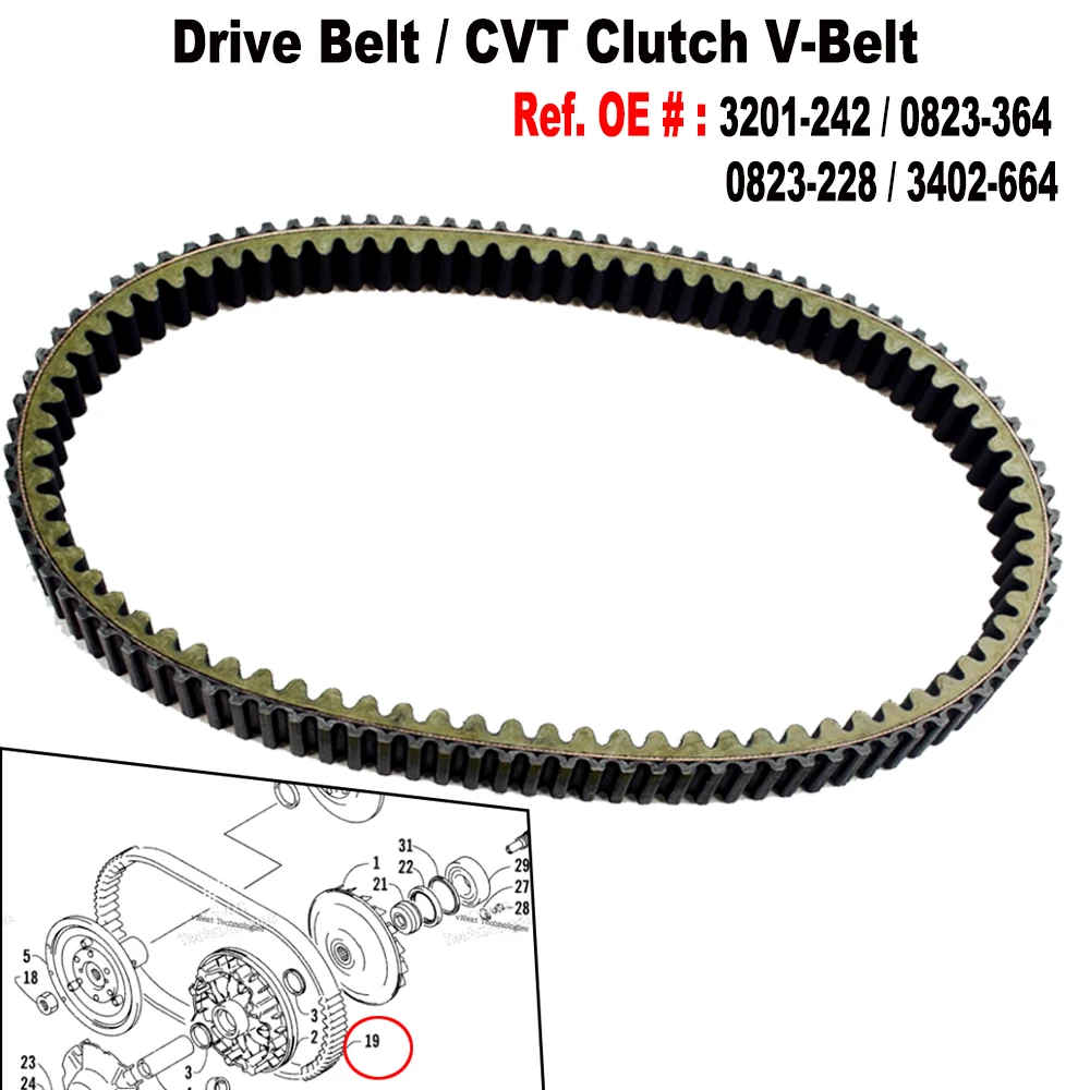 ATV Drive Belt Clutch V-Belt For Arctic Cat 350 366 375 400 425 450 500 650 Alterra Prowler -Ref.OE 0823-228 3201-242 3402-664