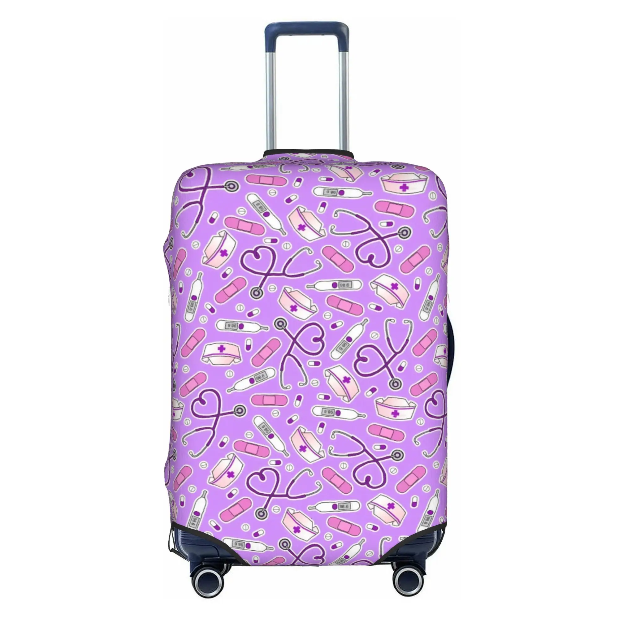 Cartoon Nursing Nurse  Luggage Cover Protector Funny  Travel Suitcase Covers for 18-32 Inch