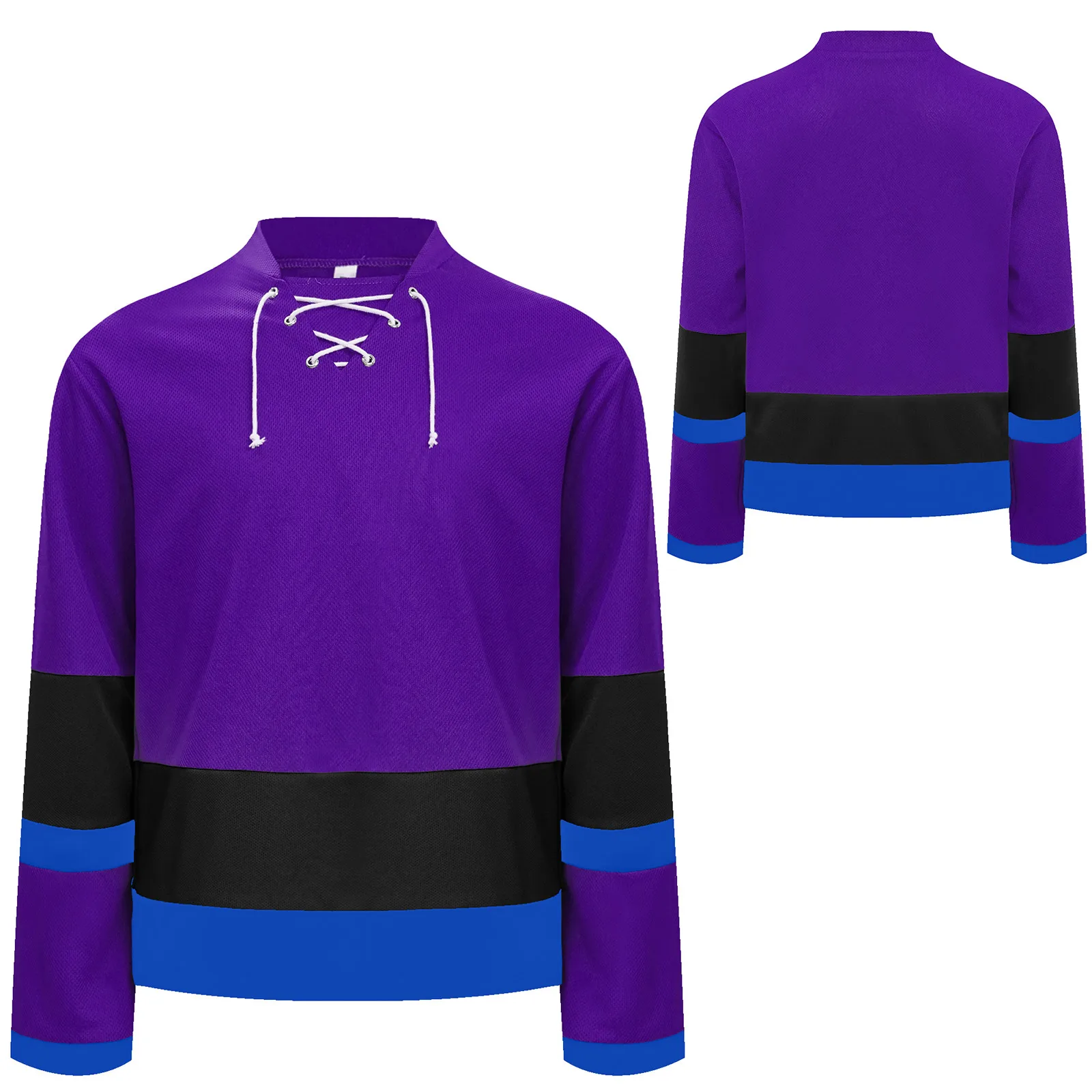 Neues Trainings-T-Shirt für Teenager und Jungen, Hockey-Team-Übungstrikot, sportliche Hemden, Schnür-Langarm-Trainings-T-Shirt, Kinder-Eishockey-Trikot, Sportbekleidung