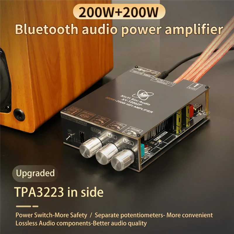 AS95-Upgraded Bluetootooth Audio Amplifier Board 200Wx2 High Power TPA3223 Sound Power Amplifier Module