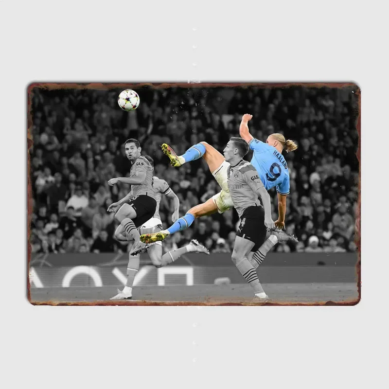 

Erling Haaland Football Player Retro Posters Metal Sign Poster Bar Interior Bedroom Wall Art Home Decor Room Decoration