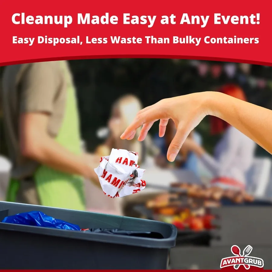 Involucri per hamburger retrò a prova di grasso da 200 pezzi. Ideale per cucine all'aperto e feste a tema baseball Hamb isolato grande senza BPA