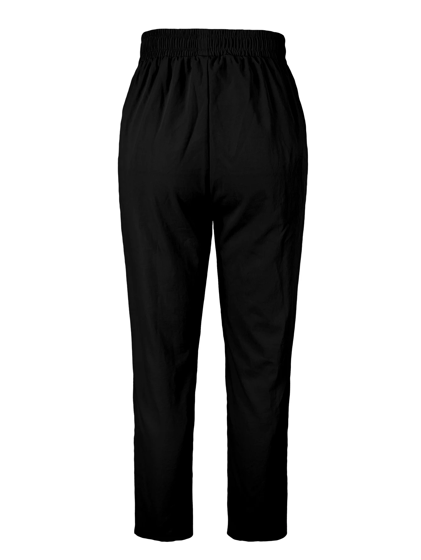 Lässige, einfarbige, lange Hosen für Damen, elastische Taille mit Kordelzug, bequeme Damenhose, hochwertige Alltagsoutfits – Detail 9