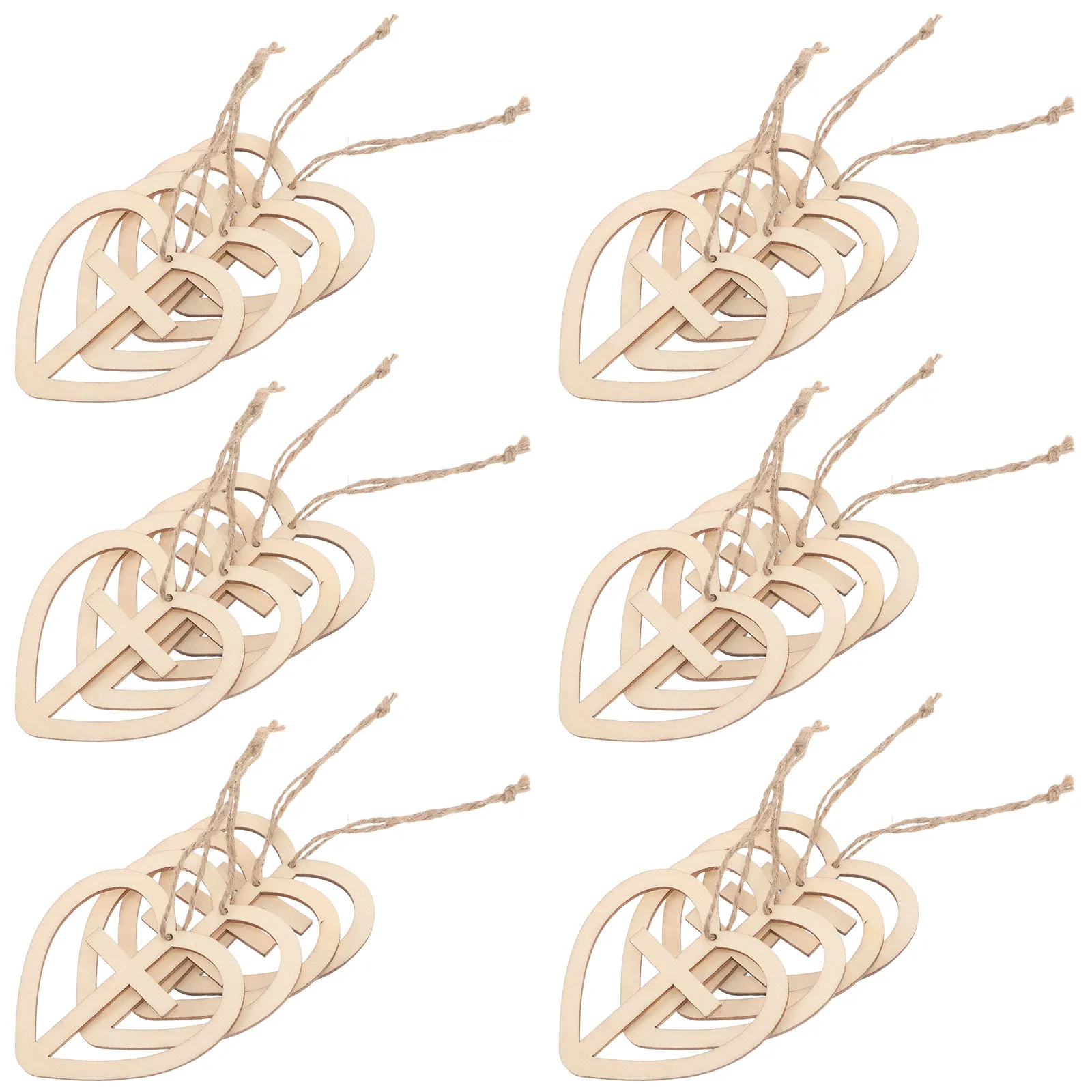 

50Pcs Heart Cross Wood Cutouts Unfinished Blank Wood Discs for DIY Crafts Valentine's Day Easter Christmas Home Decor Projects