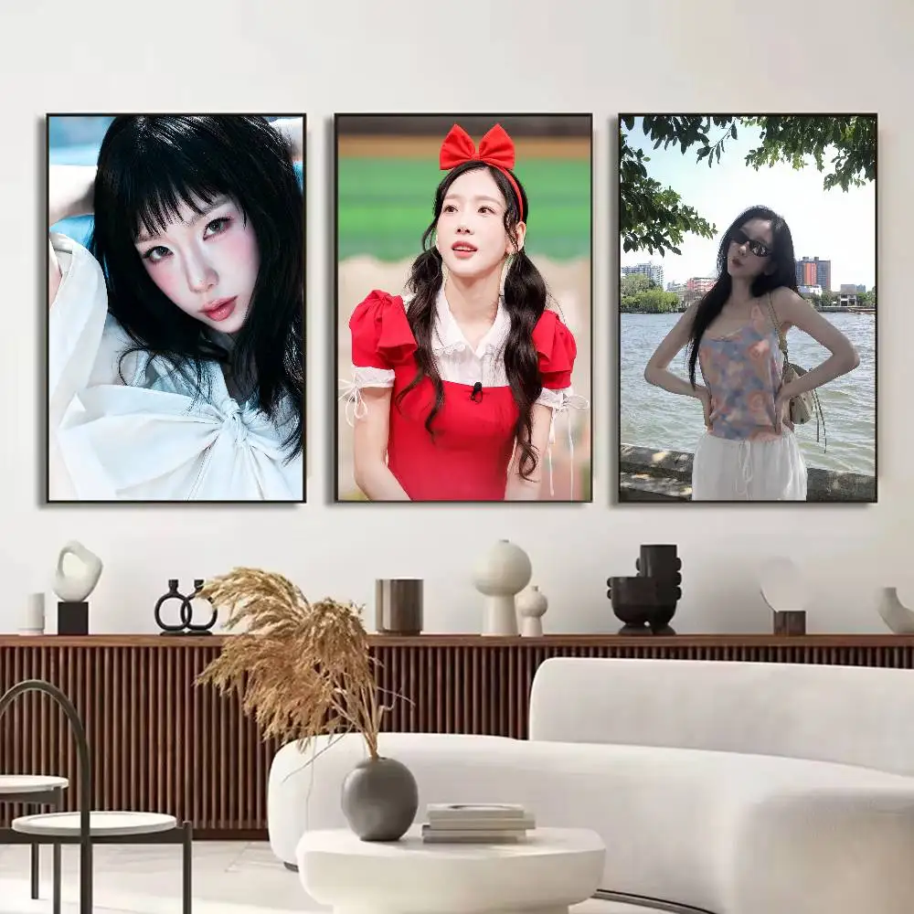 K-POP Singer Kim T-Taeyeon Poster HD Quality Wall Art Retro Posters For Home Room Wall Decor Self Adhesive