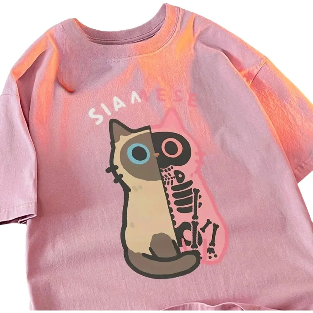 

Сиамская перспектива, забавные японские женские футболки с рисунком S-Xxxl, повседневная футболка, уличные топы для отдыха, женская одежда