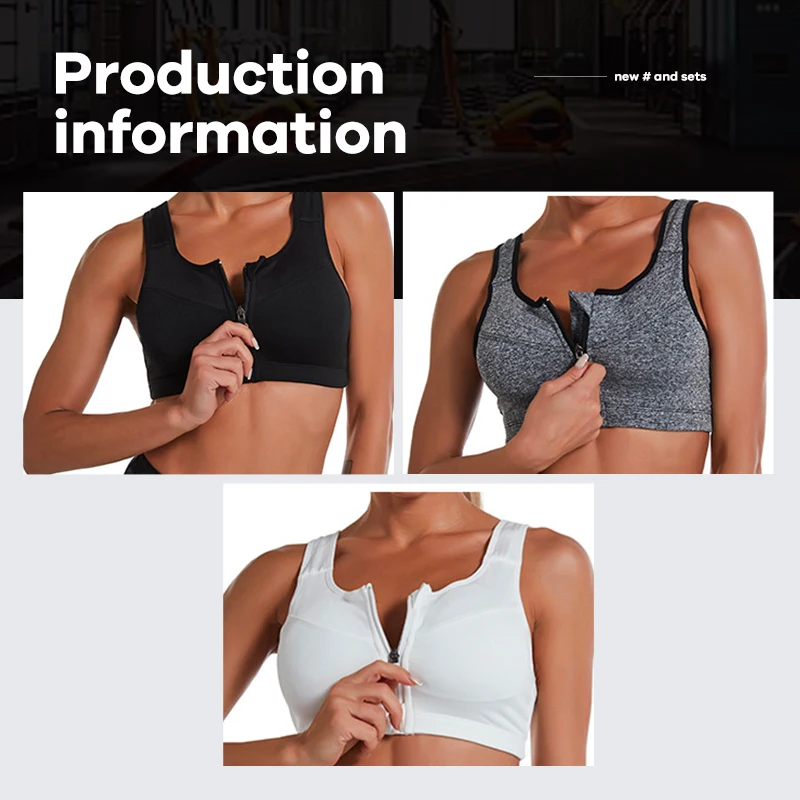 S-2XL Popular Sports Top Yoga Bra Women's Shockproof Sports Shirt Sports Bra Front Zipper Women's Push Up Bra Sportswear image 5