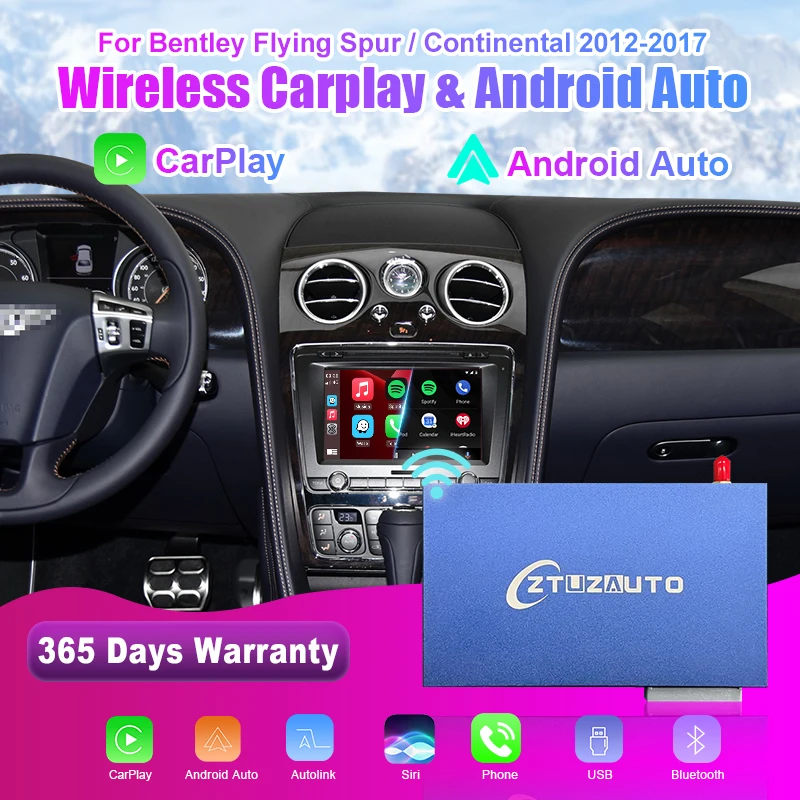 

Wireless Apple CarPlay For Bentley Continental GT Flying Spur Android Auto Airplay Mirror link Retrofit Multimedia Navigation